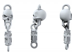 Chain link skull with cross 3D Print Model
