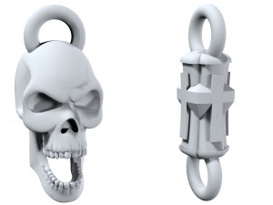 Chain link skull with cross 3D-printmodel