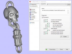 Chain link skull with cross 3D-printmodel