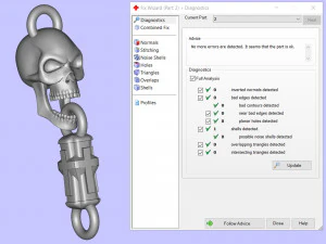 Chain link skull with cross 3D Print Model