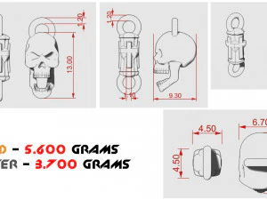 Chain link skull with cross 3D Print Model