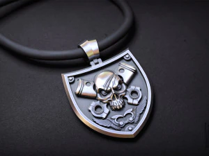 Piston pendentif t&ecirc;te de mort Modèles 3D en vedette