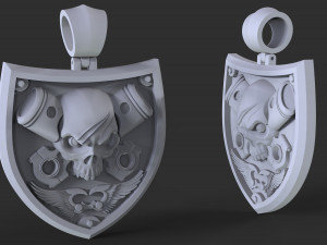 Skull pendant piston Modèles 3D en vedette