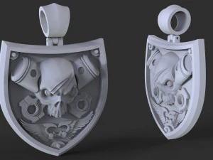 Skull pendant piston 3D Print Model