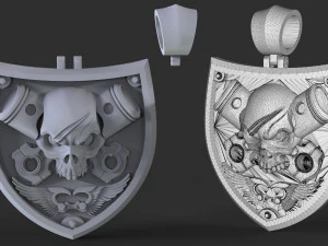 Skull pendant piston 3D Print Model