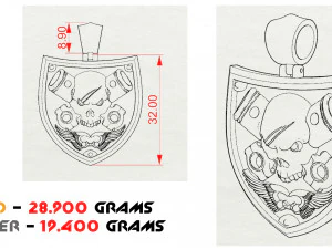 Skull pendant piston 3D Print Model