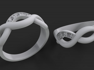 women ring in the form of braids with diamonds Modelo de Impressão 3D