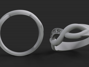 women ring in the form of braids with diamonds Modelo de Impressão 3D