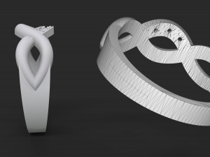 women ring in the form of braids with diamonds Modelo de Impressão 3D