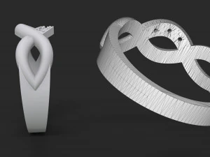 women ring in the form of braids with diamonds 3D Print Model