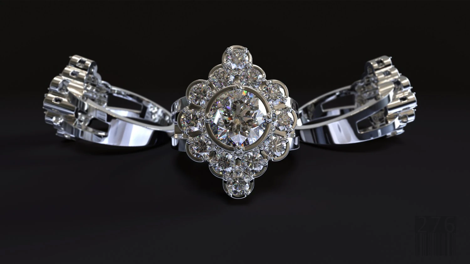 women diamond ring 3D Print Model .c4d .max .obj .3ds .fbx .stl .blend 