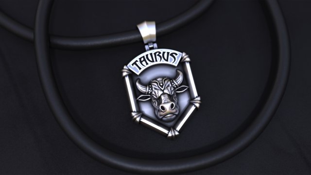 Silver taurus constellation pendant for 3d printing and cnc Model Cetak 3D .c4d .max .obj .3ds .fbx .stl .blend 