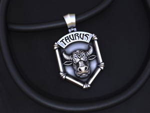 Silver taurus constellation pendant for 3d printing and cnc 3D Print Model