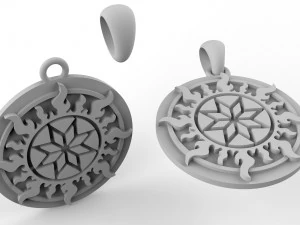 Pendant alatyr silver 3D Print Model