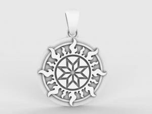 Pendant alatyr silver 3D Print Model