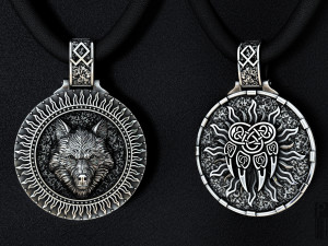 Pendant of the wolf and the paw of the wolf 3Dプリントモデル