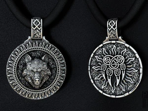 オオカミのペンダントとオオカミの足 3Dプリントモデル