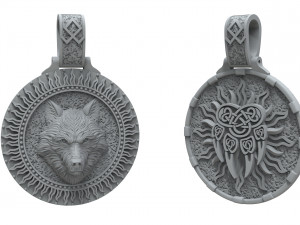 Pendant of the wolf and the paw of the wolf 3Dプリントモデル