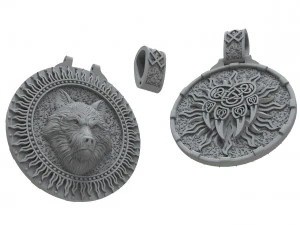 Pendant of the wolf and the paw of the wolf 3D Print Model
