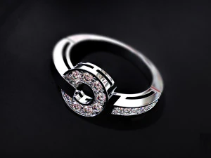 anel de diamante feminino Modelo de Impressão 3D