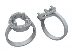 ring with large oval stone 3D Print Model