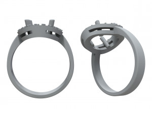 ring with large oval stone 3D Print Model