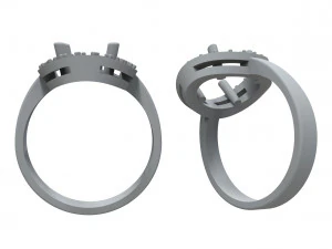 ring with large oval stone 3D Print Model