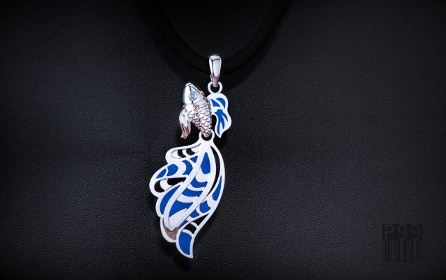 fish pendant with enamel 3D Print Model .c4d .max .obj .3ds .fbx .stl .blend 