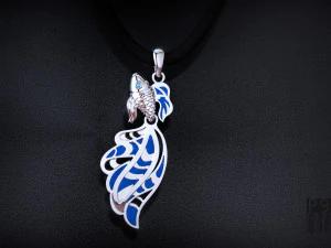 fish pendant with enamel 3D Print Model