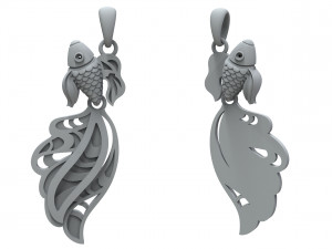 fish pendant with enamel 3D Print Model