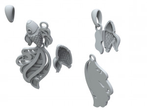 fish pendant with enamel 3D Print Model