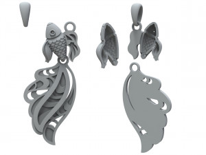 fish pendant with enamel 3D Print Model