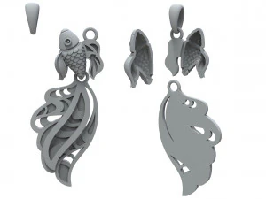 fish pendant with enamel 3D Print Model