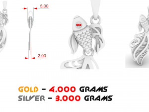 fish pendant with enamel 3D Print Model