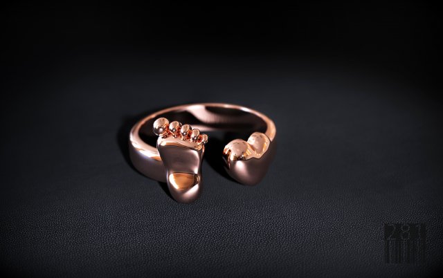 ring with baby foot and heart Modello di stampa 3D .c4d .max .obj .3ds .fbx .stl .blend 