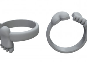 ring with baby foot and heart Modello di stampa 3D
