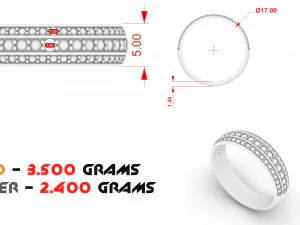ring with stones 3D Print Model