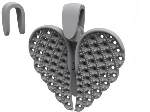 heart pendant with wings and diamonds 3D 프린트 모델