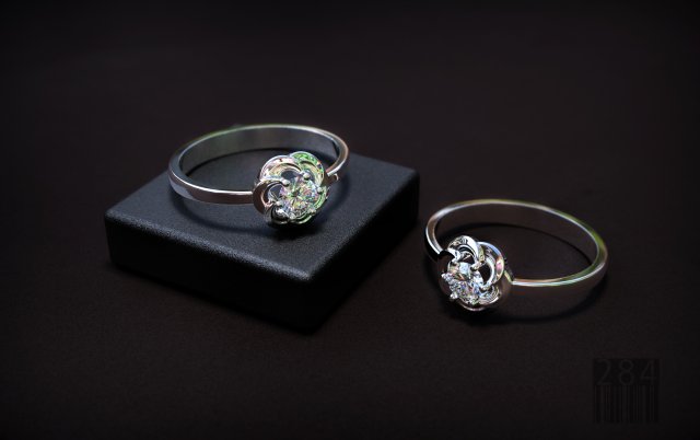 womens diamond ring 3D Print Model .c4d .max .obj .3ds .fbx .stl .blend 