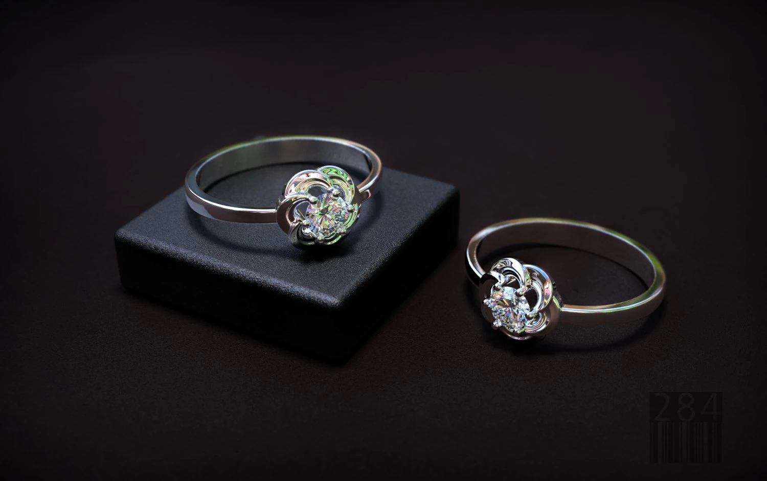 womens diamond ring 3D Print Model .c4d .max .obj .3ds .fbx .stl .blend 
