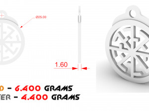 silver pendant svetoch 3D Принт Модель