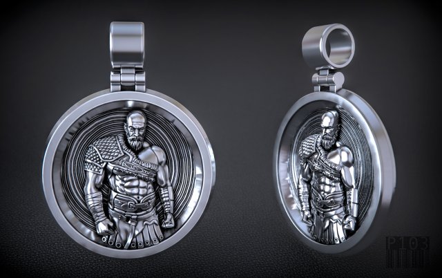 kratos pendant god of war 3D Print Model .c4d .max .obj .3ds .fbx .stl .blend 