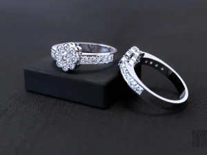 anel de diamante feminino Modelo de Impressão 3D