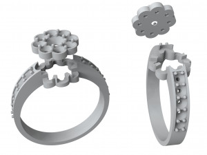 women diamond ring Modello di stampa 3D