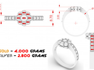 women diamond ring Modello di stampa 3D