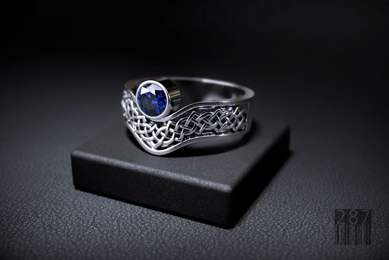 ring with stone and pattern 3D Print Model .c4d .max .obj .3ds .fbx .stl .blend 