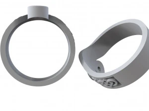 ring with stone and pattern 3D Print Model