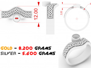 ring with stone and pattern Modelo de impresión 3D