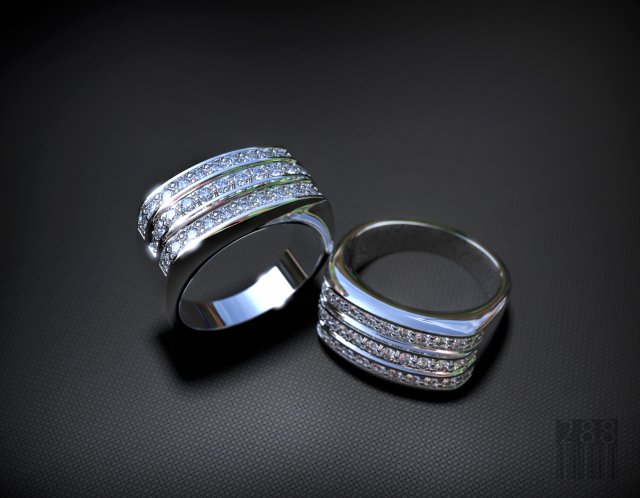stylish men diamond ring 3D Druckmodell .c4d .max .obj .3ds .fbx .stl .blend