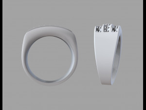 stylish men diamond ring 3D Druckmodell